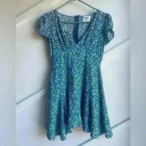 Princess Polly The Sting Mini Dress Ruffle Hem Short Floral V-neck Blue Size 0 - Picture 6 of 12